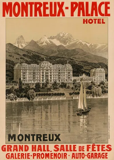Montreux-Palace Hotel by Anton Reckziegel, 1905 — digital art print download