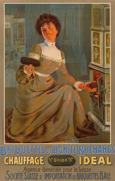 Union. Briquettes de Lignite Rhenanes by Anton Reckziegel, 1900 — digital art print download