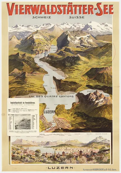 Vierwaldstättersee – Luzern by Anton Reckziegel, 1905 — digital art print download