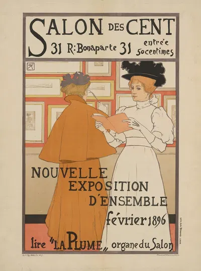 Salon des Cent. Nouvelle exposition ensemble by Арман Рассенфос, 1896 — digital art print download