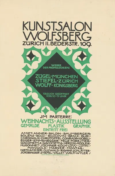 Kunstsalon Wolfsberg Weihnachtsausstellung . Werke der Professoren Zügel, Stiefel und Wolff by Аугусто Джакометти — digital…