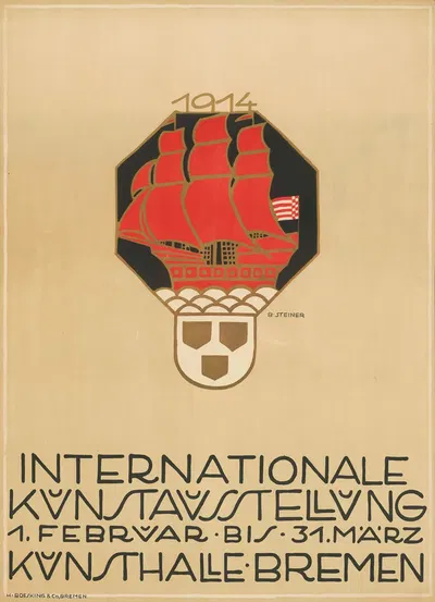 Internationale Kunstausstellung 1914. Kunsthalle Bremen by Bernd Steiner, 1913 — digital art print download