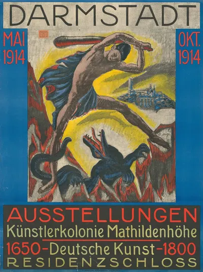 Ausstellungen Künstlerkolonie Mathildenhöhe Deutsche Kunst 1650-1800 by Бернхард Хётгер, 1914 — digital art print download