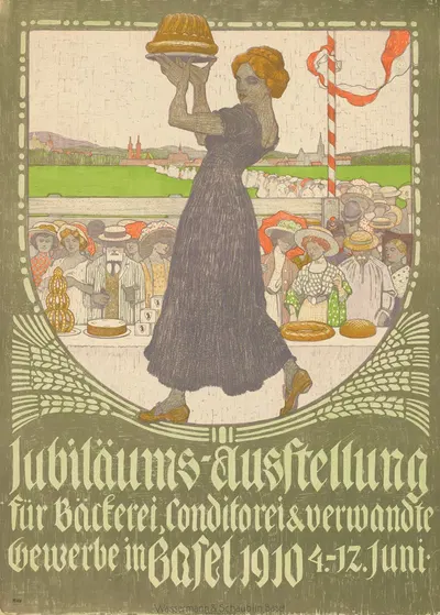 Jubiläums Ausstellung Bäckerei, Konditorei und verwandte Gewerbe by Burkhard Mangold, 1910 — digital art print download