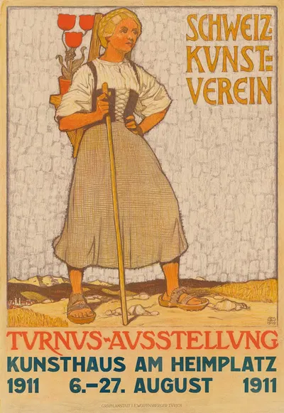 Turnus Ausstellung. Kunsthaus am Heimplatz by Burkhard Mangold, 1911 — digital art print download