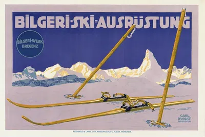 Bilgeri-Ski-Ausrüstung by Carl Kunst, 1910 — digital art print download