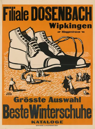 Beste Winterschuhe – Filiale Dosenbach Wipkingen by Carl Kunst, 1912 — digital art print download