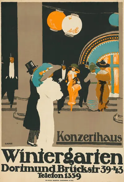 Konzerthaus Wintergarten by Carl Kunze, 1910 — digital art print download