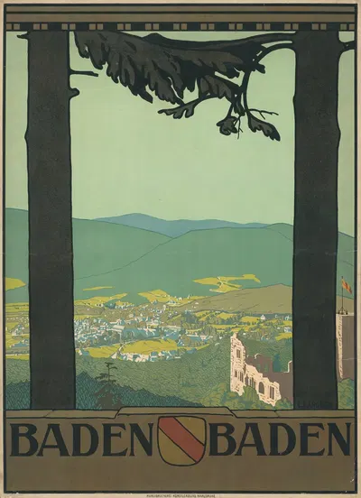 Baden Baden by Carl Langhein, 1905 — digital art print download