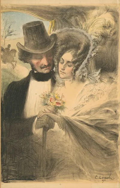 Le Mariage by Шарль-Люсьен Леандр, 1900 — digital art print download