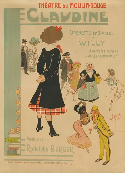 Claudine. Opérette en 3 Actes. Théâtre de Moulin-Rouge by Clérice Frères, 1910 — digital art print download