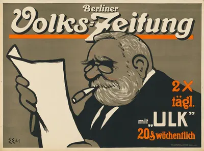 Berliner Volks-Zeitung by Edmund Edel, 1909 — digital art print download