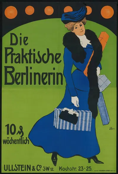 Die praktische Berlinerin by Edmund Edel, 1905 — digital art print download
