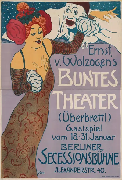 Ernst von Wolzogen's Buntes Theater by Edmund Edel, 1901 — digital art print download