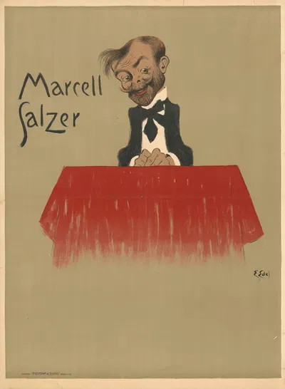 Marcell Salzer Gastspiel des bunten Theaters Berlin by Edmund Edel, 1903 — digital art print download