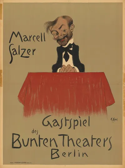 Marcell Salzer Gastspiel des bunten Theaters Berlin by Edmund Edel, 1903 — digital art print download