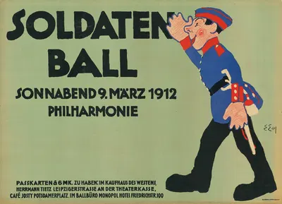 Soldatenball. 1912. Philharmonie by Edmund Edel, 1912 — digital art print download