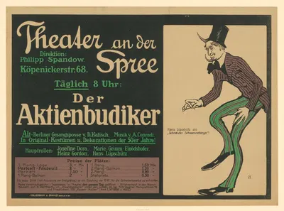 Theater an der Spree. Der Aktienbudiker. Hans Lüpschütz als 'Schneider Schwenneberger' by Edmund Edel, 1907 — digital art…
