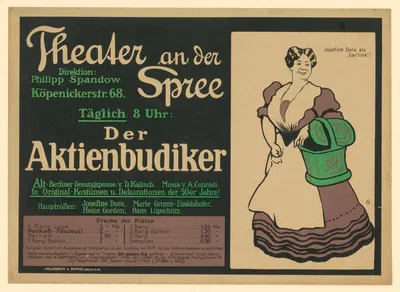 Theater an der Spree. Der Aktienbudiker. Josefine Dora als 'Carline' by Edmund Edel, 1907 — digital art print download