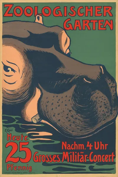Zoologischer Garten. Grosses Militär-Concert by Edmund Edel, 1903 — digital art print download