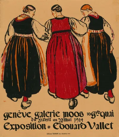 Exposition Edouard Vallet. Genève Galerie Moos by Эдуар Валле, 1914 — digital art print download