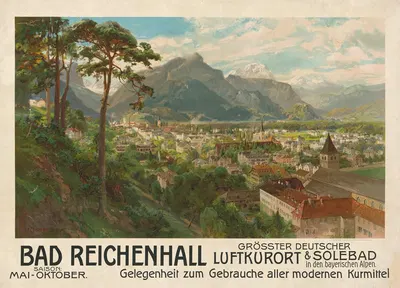 Bad Reichenhall. Größter Deutscher Luftkurort & Solebad in den bayerischen Alpen by Edward Theodore Compton, 1905 — digital…
