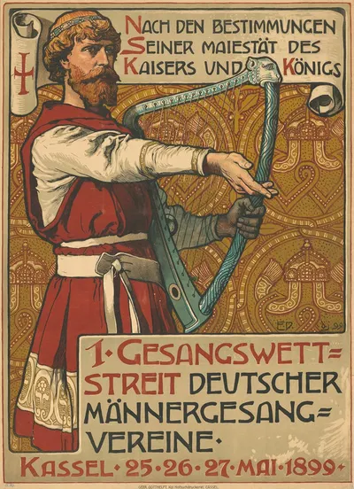 Erster Gesangswettstreit deutscher Männergesangvereine Kassel 1899 by Эмиль Дёплер, 1899 — digital art print download
