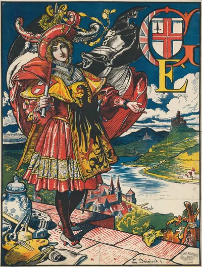 G E [German Exhibition] by Эмиль Дёплер, 1891 — digital art print download