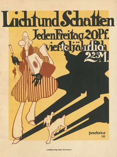 Licht und Schatten jeden Freitag 20 Pf by Emil Preetorius, 1910 — digital art print download
