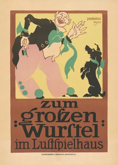 zum großen Wurstel im Lustspielhaus by Emil Preetorius, 1911 — digital art print download