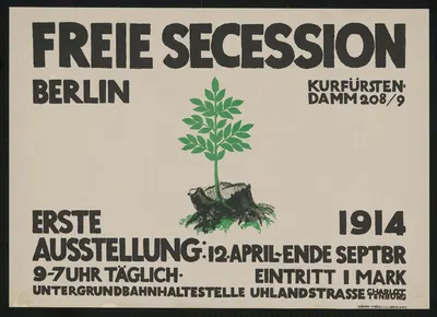 Freie Secession Berlin Kurfürstendamm 208;9. Erste Ausstellung by Emil Rudolf Weiss, 1914 — digital art print download