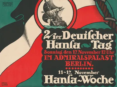 Zweiter Deutscher Hansa-Tag. Admiralspalast Berlin. Hansa-Woche by Erich Lüdke, 1912 — digital art print download
