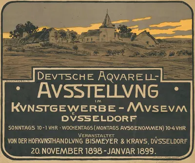 Deutsche Aquarell-Ausstellung im Kunstgewerbe-Museum Düsseldorf 1899 by Эрих Никутовски, 1898 — digital art print download