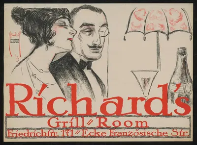 Richard's Grill. Paar am Tisch by Ernst Deutsch, 1913 — digital art print download