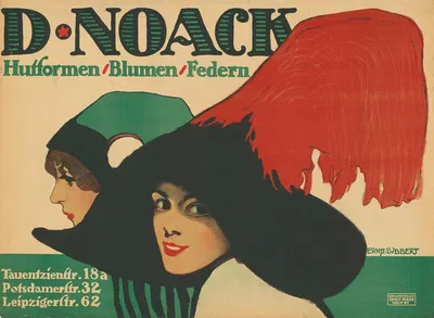 D. Noack Hutformen Blumen Federn by Ernst Lübbert, 1911 — digital art print download