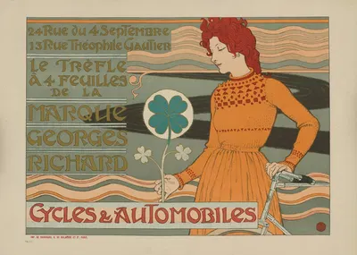Cycles et Automobiles by Eugène Grasset, 1897 — digital art print download
