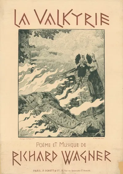 La Valkyrie. Poème et Musique de Richard Wagner by Eugène Grasset, 1895 — digital art print download