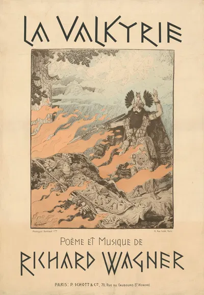 La Valkyrie. Poème et Musique de Richard Wagner by Eugène Grasset, 1895 — digital art print download