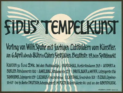 Fidus' Tempelkunst Vortrag von Wilh. Spohr mit farbigen Lichtbildern vom Künstler by Хуго Хёппенер, 1903 — digital art…