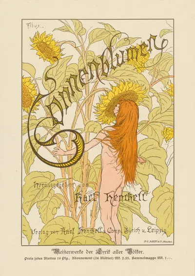 Sonnenblumen herausgegeben von Karl Henckell by Хуго Хёппенер, 1898 — digital art print download