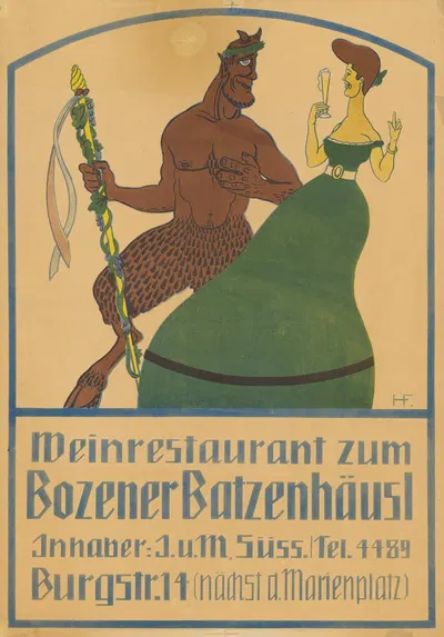 Weinrestaurant zum Bozener Batzenhäusl by Franz Henseler, 1910 — digital art print download