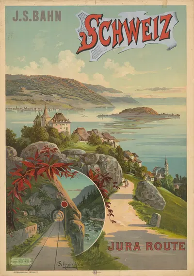 Schweiz. J. S. Bahn Jura Route by Фредерик Уго д’Алези — digital art print download