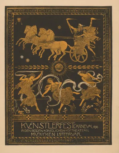 Kuenstlerfest Carneval 1898 in beiden königlichen Hoftheatern München by Фридрих Август фон Каульбах, 1898 — digital art…