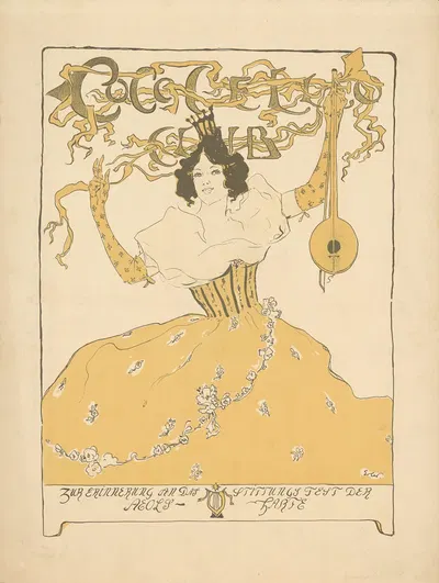 Cococelloclub Zur Erinnerung an das Stiftungsfest der Aeolsharfe by Fritz Erler, 1898 — digital art print download