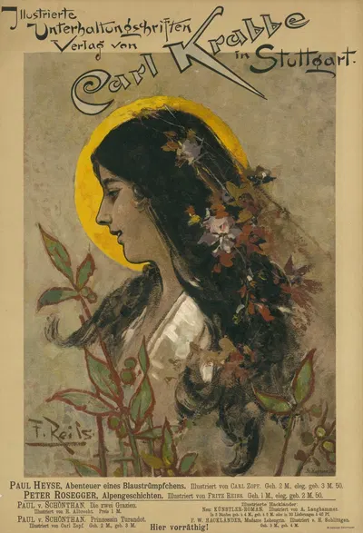 Illustrierte Unterhaltungsschriften. Verlag von Carl Krabbe in Stuttgart by Фриц Рейс, 1897 — digital art print download