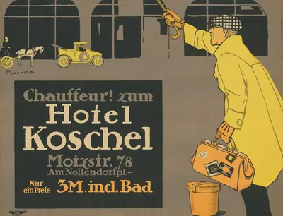 Chauffeur! Zum Hotel Koschel by Фриц Румпф, 1910 - 1913 — digital art print download