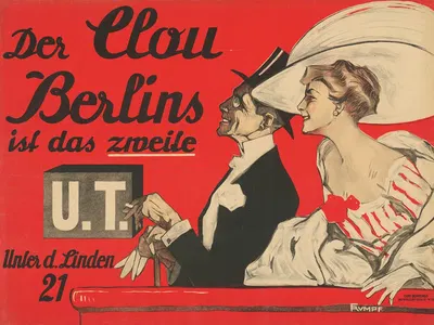 Der Clou Berlins ist das zweite U. T. by Фриц Румпф, 1910 — digital art print download