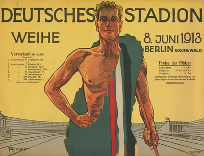 Deutsches Stadion, Erstes Allgemeines Herbst Sportfest by Фриц Румпф, 1913 — digital art print download