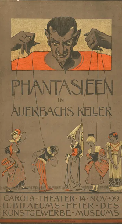 Phantasien in Auerbachs Keller. Carola-Theater Jubiläumsfeier des Kunstgewerbemuseums Leipzig by Фриц Шумахер, 1899 —…
