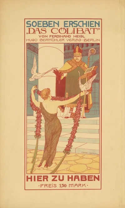 Soeben erschien 'Das Cölibat' von Ferdinand Heigl by Георг Типпель, 1902 — digital art print download